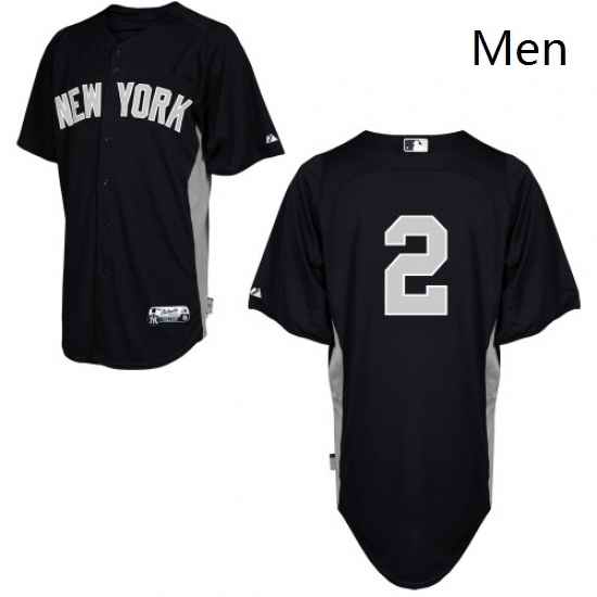 Mens Majestic New York Yankees 2 Derek Jeter Replica Black 2011 Road Cool Base BP MLB Jersey